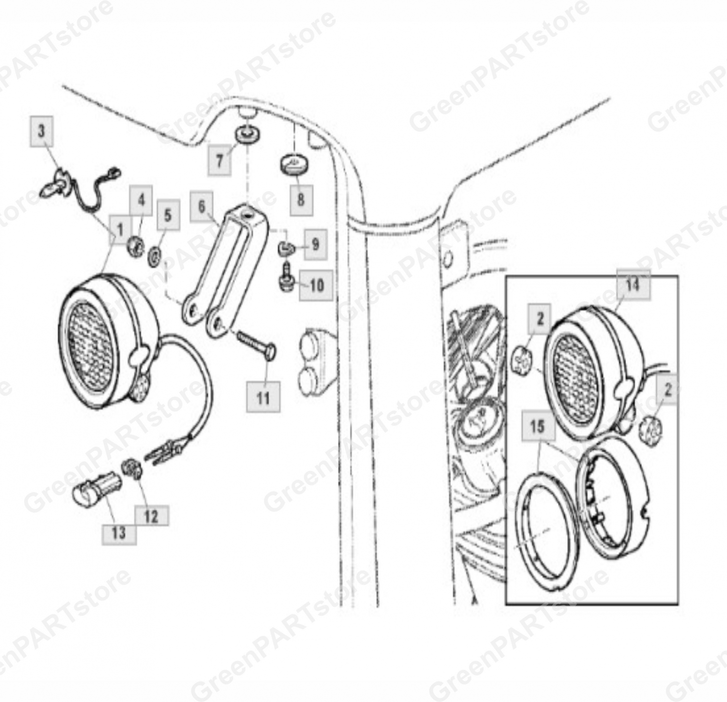 Фара с проводкой